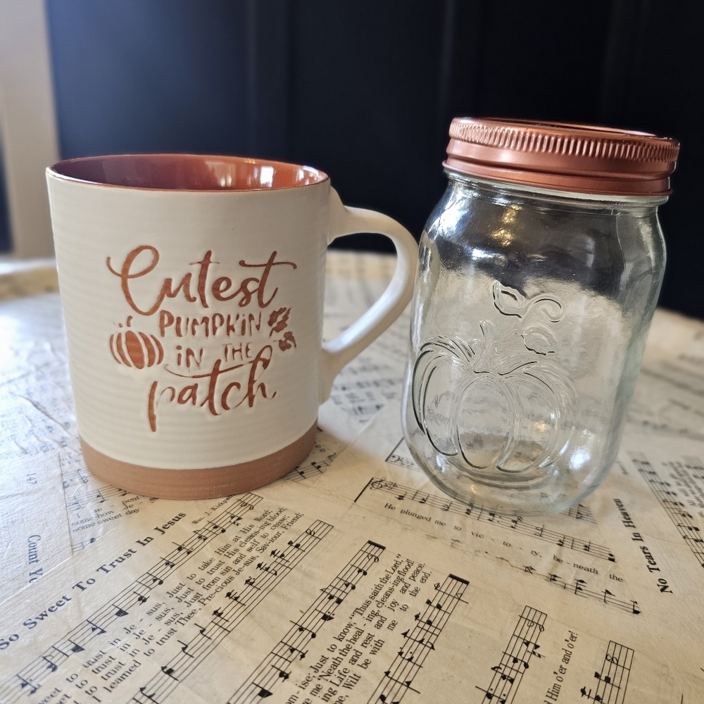 Cutest pumpkin in the patch mug with jar set